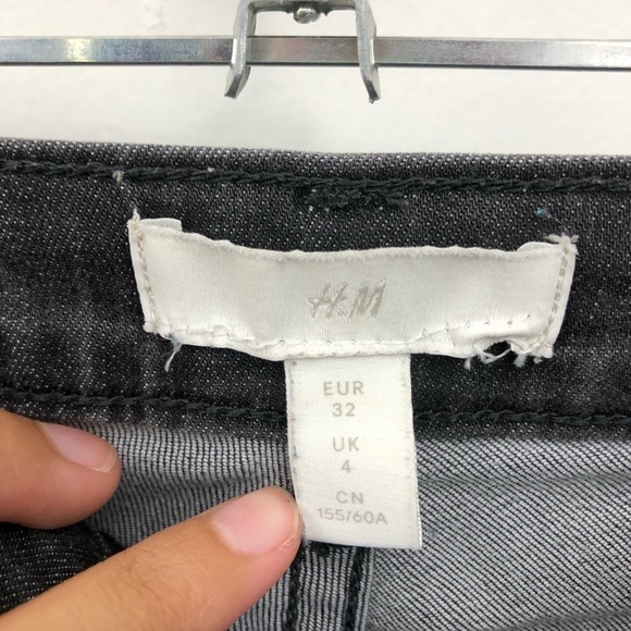 H&M High Rise Dark Gray Cuffed Denim Shorts - Picture 7 of 7